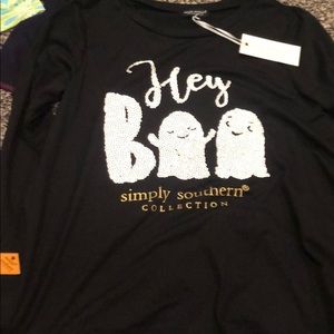 Long sleeve black and orange tee